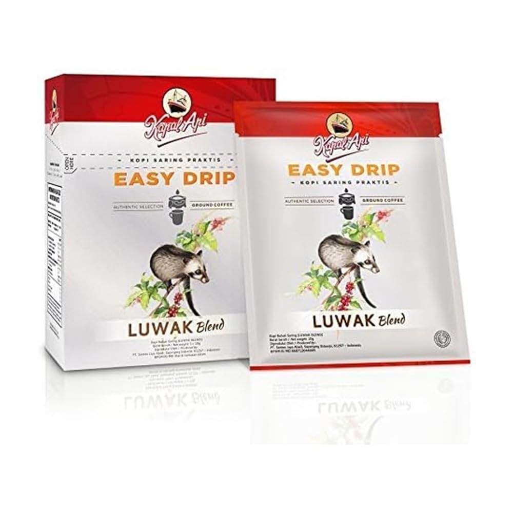 Kapal Api, Indonesian Coffee, Easy Drip, Luwak Blend, 5sachet (Pack of 1)