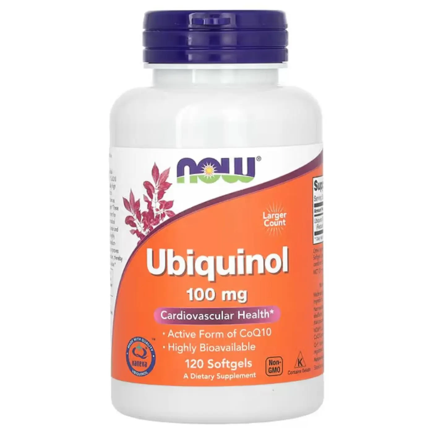 NOW Foods Ubiquinol CoQ10 Heart Support 100mg Softgels - 120 Softgels
