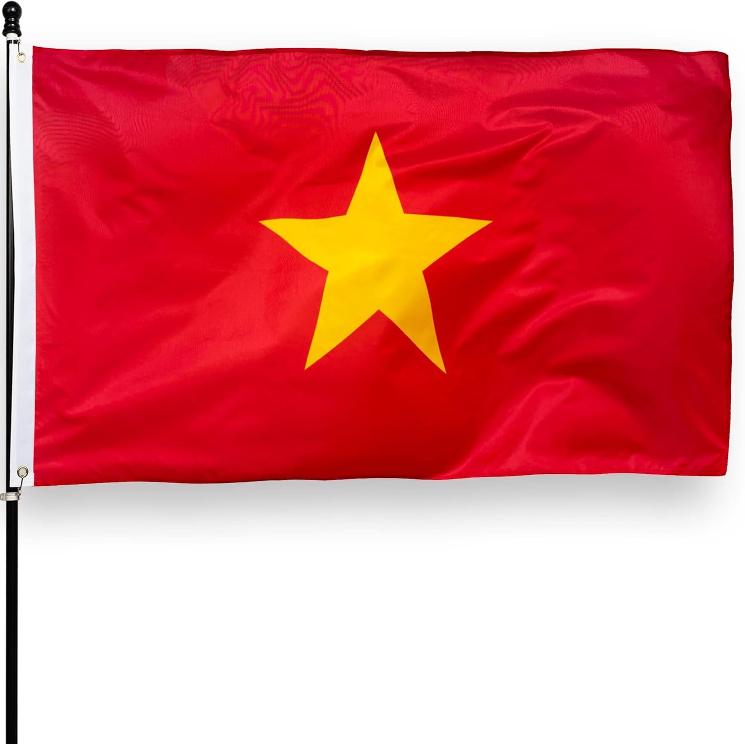 DANF Vietnam Flag 3x5 Ft Thick Polyester, Fade Resistant, Brass Grommets, Canvas Header VIETNAMESE Vietnamese Eed Flags 3 X 5 Feet