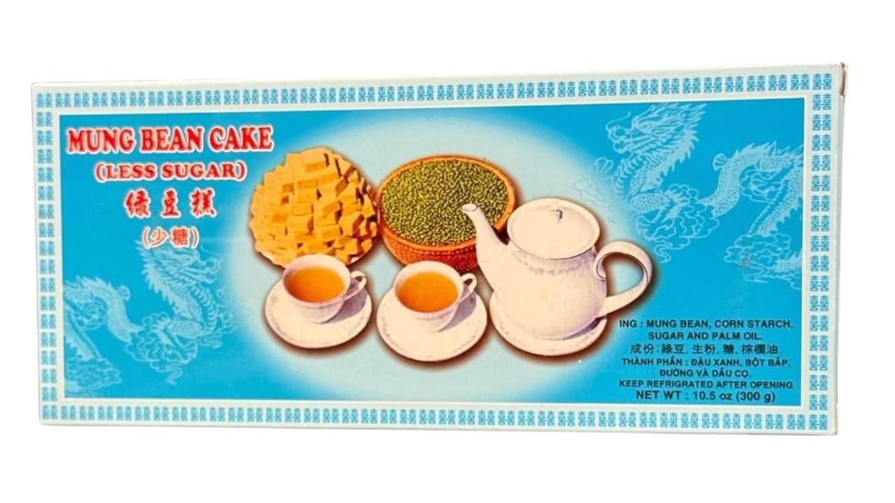 1 Pack - Less Sugar Mung Bean Cake - Banh Dau Xanh It Duong - 10 Oz per Box - Product of Vietnam