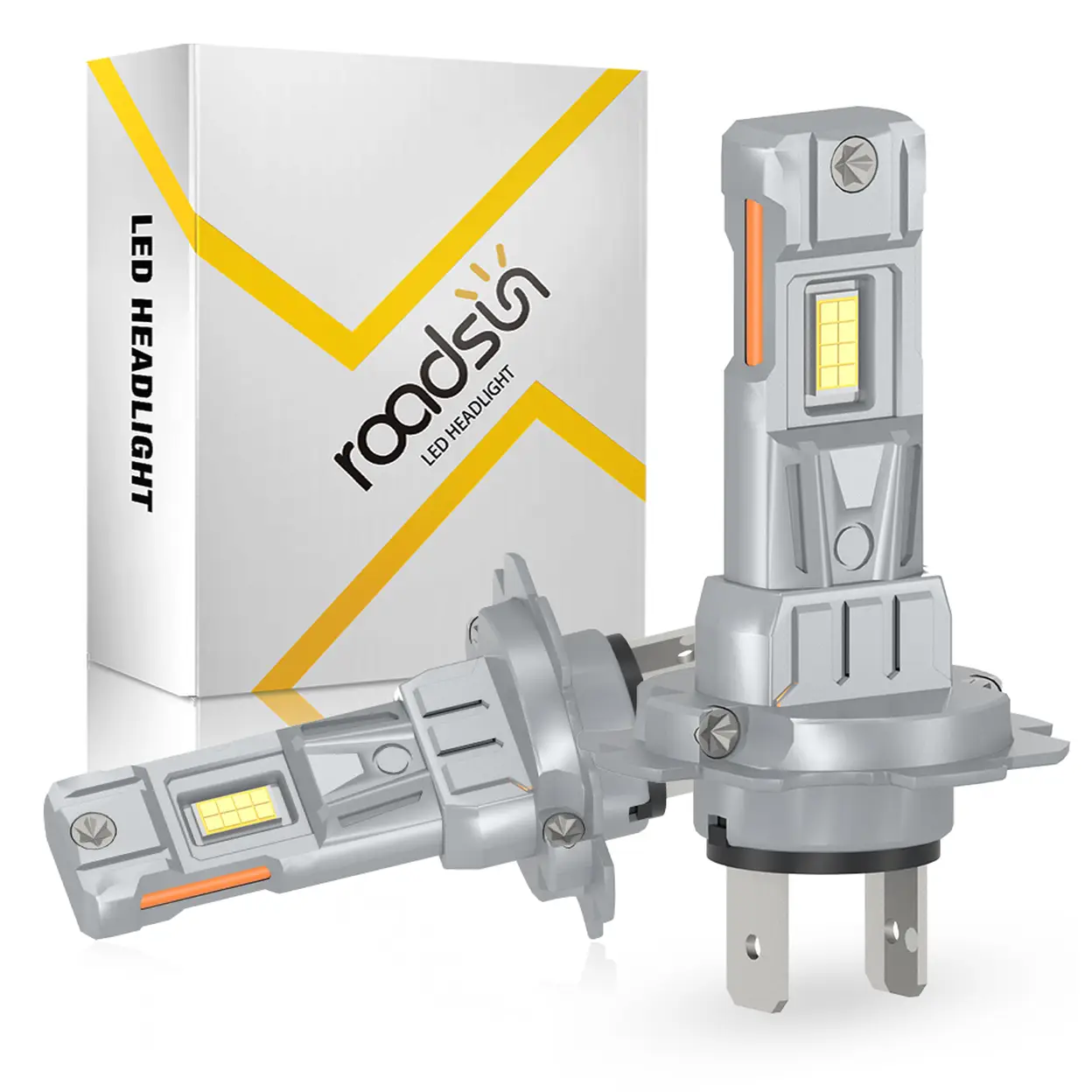 Roadsun LED H7 Headlight Bulbs, H7 Fog Light, 800% Super Brighter, No Need Adapters, 6000K Cool White, Real 1:1 Mini Size, Plug and Play, Powersports Accessory Fog Lights