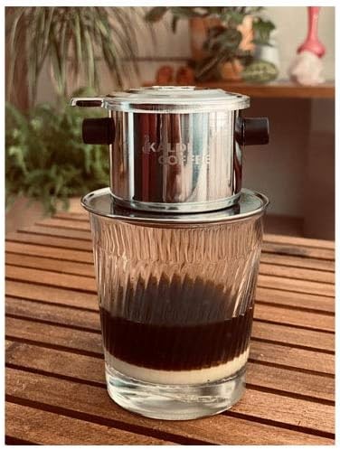 Vietnamese Coffee Filter Set - Portable French Press Coffee Maker. Gravity Insert, Reusable Stainless Steel Filter (4.1oz)