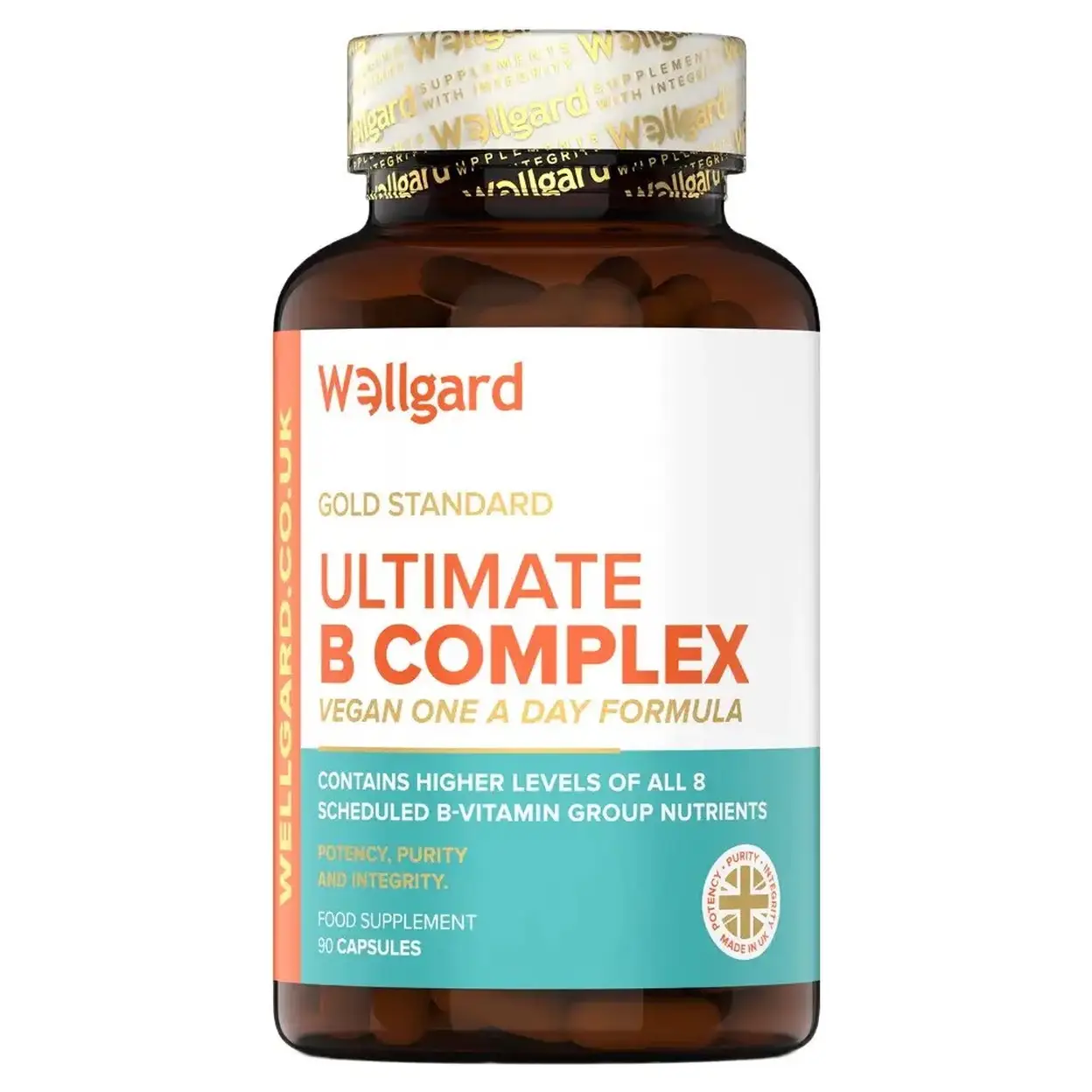 Wellgard Vitamin B Complex Ultimate Vegan Energy Support Formula Capsules - 90 Capsules