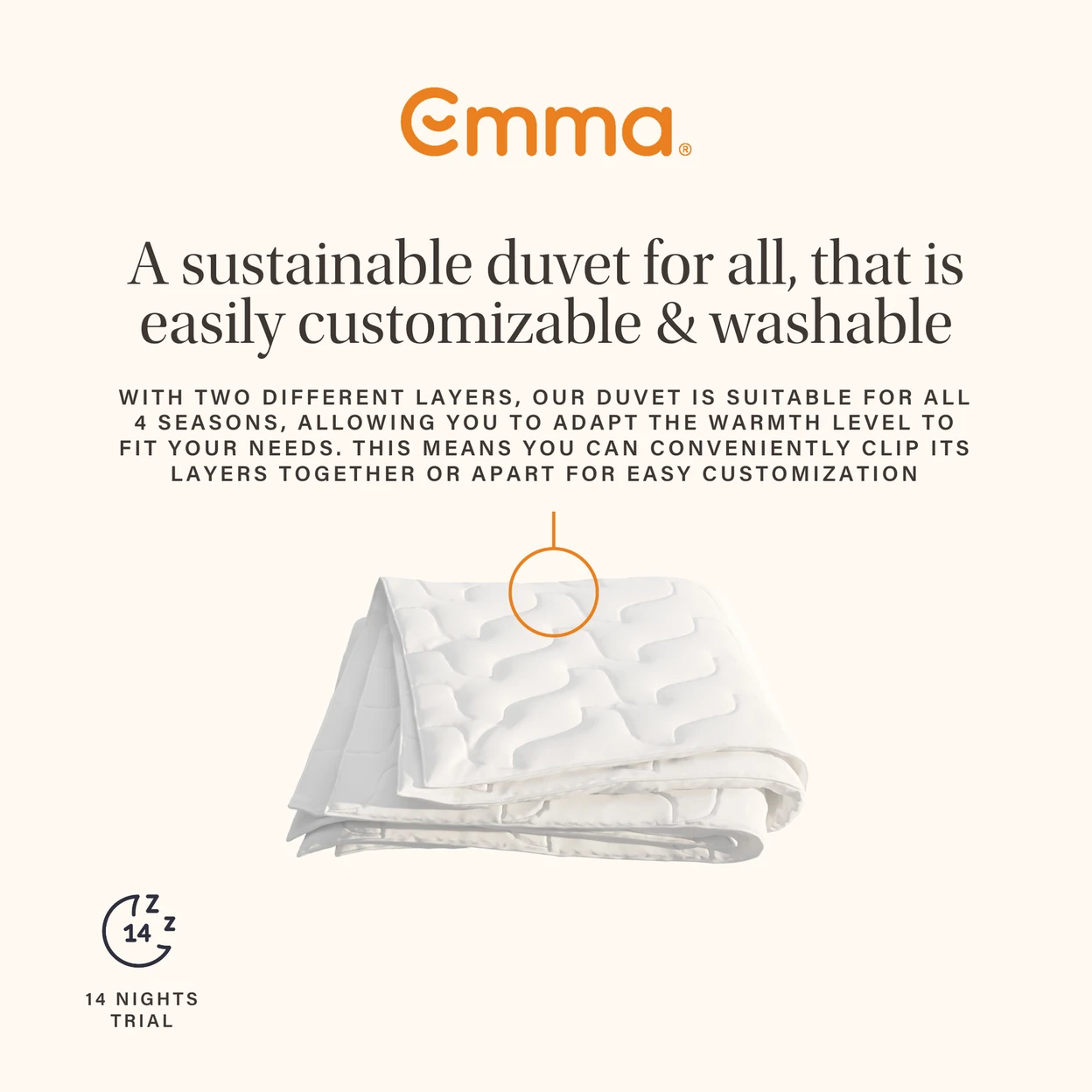 Emma Duvet All Seasons Customisable 3 in 1 - 10.5 TOG: 3.5 + 7 TOG Double