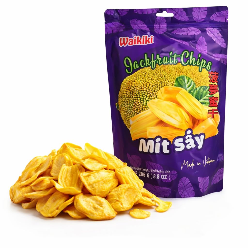 Ripened Jackfruit Chips, Unsweetened Crunchy Jackfruit, 8.8 oz Bag | Naturally Sweet & Crispy | Gluten-Free, Vegan, Non-GMO | Healthy Dried Fruit Snacks for Adults, Kids, Gifting, Family Share (1 Coun