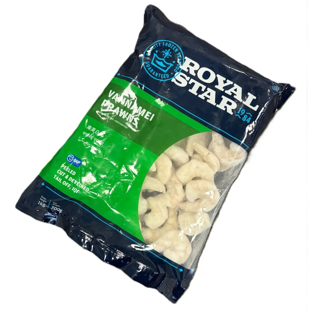 ROYAL STAR Raw Peeled & Deveined Prawn IQF (M-31/40) 700g net