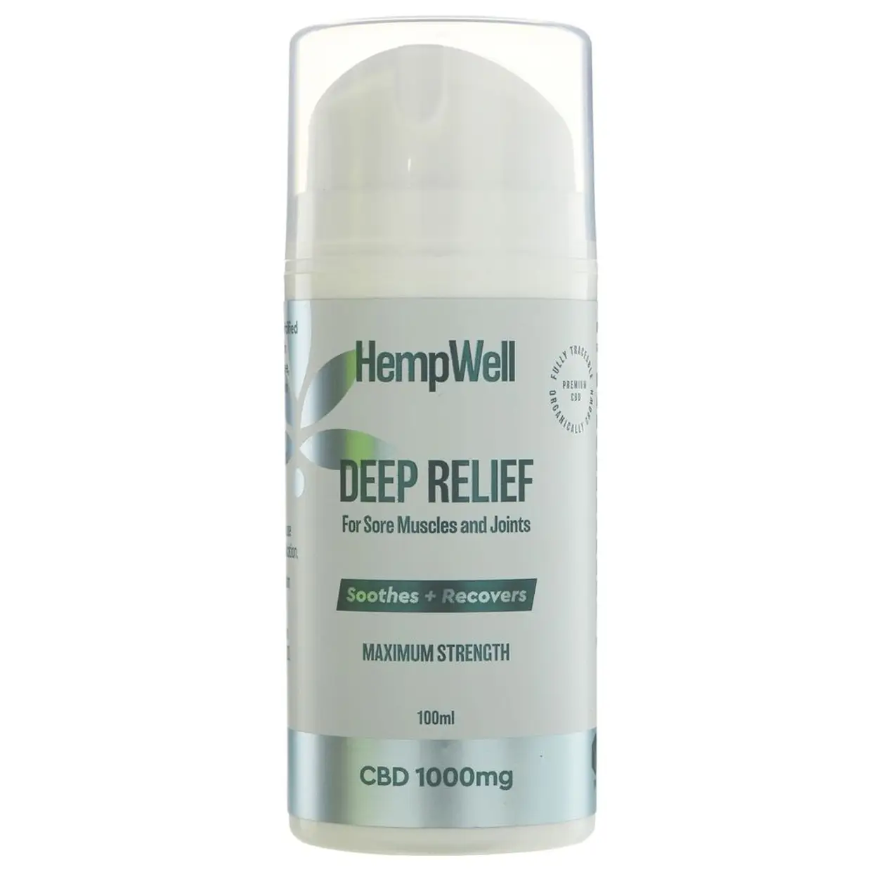 HempWell Deep Relief CBD Cooling Cream 1000mg Flavour - 100ml