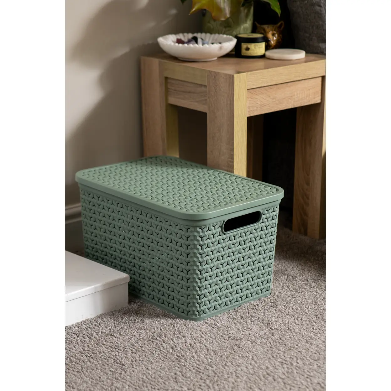 Strata Large Urban Store Basket with Lid Lily Pad Green 24L